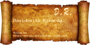 Davidovits Rikarda névjegykártya